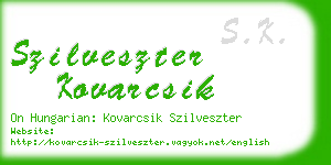 szilveszter kovarcsik business card